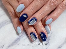 ネイルアトリエルカ(nail atelier LUCA)/W-584 マグネットチェックネイル