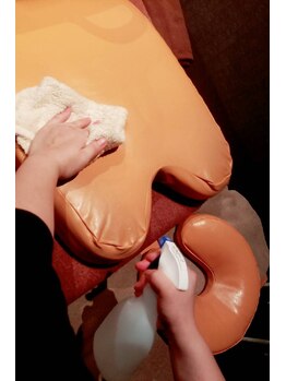 和み庵 なんばシティ店/●店内、お部屋の消毒●