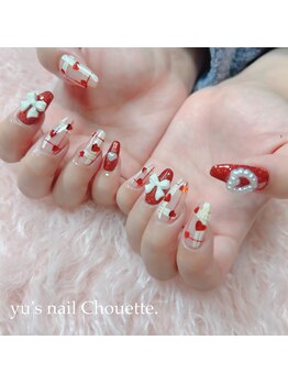 ユーズネイル シュエット(yu’s nail Chouette)/チェック×リボンネイル