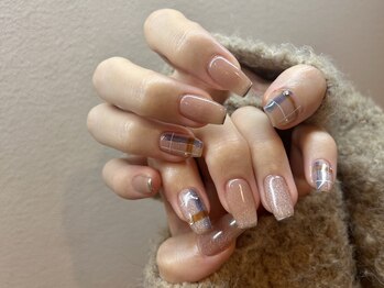 ジュイール ネイル 千葉店(Jouir nail)/ベージュ×くすみブルー