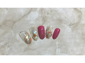 アンジュール(andulte)/透明感×きらめきシェルネイル