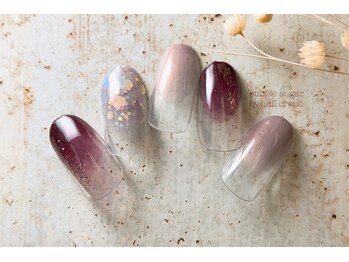 バブル シュガー バイ ネイルクローネ(bublle sugar by.nail crone)/透け感パープルネイル