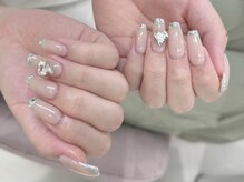 ルレーブ(LE REVE)/ガラスフレンチ×大きめパーツ