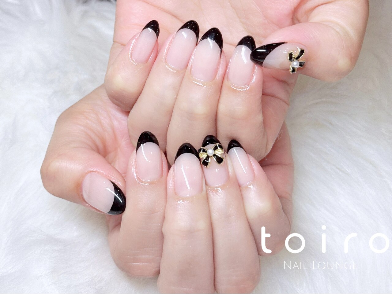 ネイル ネイルチップオーダー グラデーション ワンホン ちゅるん フレンチ 黒 ネイル ネイルチップオーダー グラデーション ワンホン ちゅるん