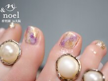 ノエル(Noel)/パープル水彩画インクネイル