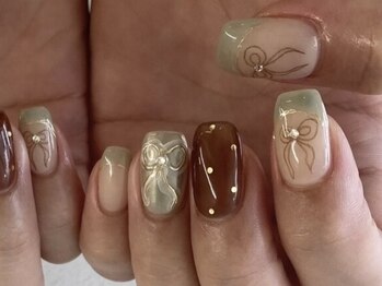 リボン　ボルドー