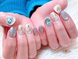 雪だるまネイル