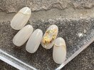 ゴールド×ニュアンスネイル