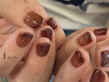 アイネイルズ 吉祥寺店(I nails)/秋色果実にじみブラウングラデ
