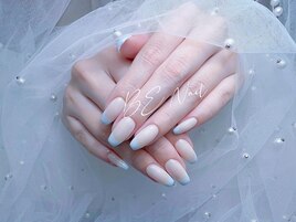 青い野フレンチネイル