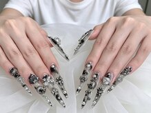 ナナネイル(Nana Nail)/ブラックニュアンス×シルバ