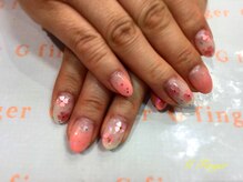 ジー フィンガー 千葉店(G)/ハートホロでお花ネイル