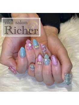 エスフィーネイルサロン リシェル(Esfy nailsalon Richer)/ぷっくりお花ネイル