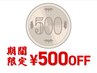 ★平日12:30～17:30限定★ 全メニュー 500円OFFクーポン ※オフ/ケア対象外
