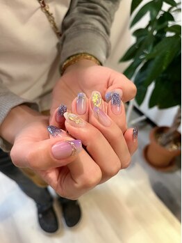 梅雨色ニュアンスネイル