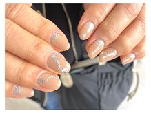 マニネイル 高の原店(mani nail)/ナチュラルカラー×キラキラ