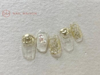 ネイルメゾン 梅田(NAIL MAISON)/透明感クリアゴールドニュアンス