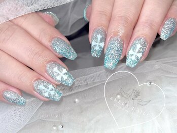 アネラ ネイルズ(Anela_nails)/ラメベース×フラッシュ×パーツ