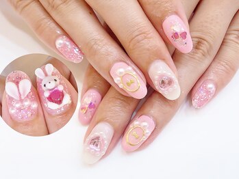 ネイルコレクション ピンク(Nail Collection Pink)/ジェル定額￥9990☆３Ｄうさぎ