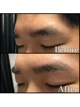 眉毛男子 新宿店/眉毛　施術前後