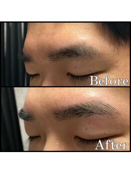 眉毛男子 新宿店/眉毛　施術前後