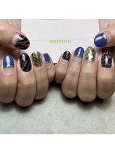 ミモ(mimo.)/ヒョウ柄×ゼブラ柄ネイル