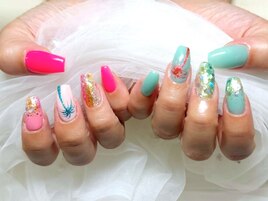 ☆海外風・ヤシの木ネイル☆