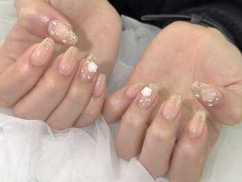 ユニネイル 池袋(Uni Nail)/ローズキラキラネイル♪
