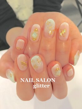 ネイルサロン グリッター(NAIL SALON glitter)/天然石とワイヤーネイル