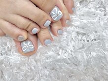 シンプルジェルネイル専門店 バランス(balance)/フットリボンネイル♪