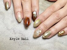 キールネイル(KeyleNail)/キラキラゴールド×べっこう