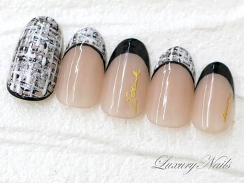 ラグジュアリーネイルズ アカバネ(Luxury Nails Akabane)/上品*ツイードフレンチ