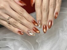 エスビューティー(es.beauty)/オレンジブラウン×ビジュー