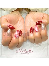 ソワ(sowa)/深みレッド×大理石アート