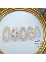 ピオニーネイル(peony nail)/ポインセチア&ラメ