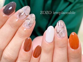 この時期、人気♪大理石ネイル