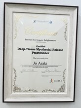 サラ(SARA) 筋膜リリー ス資格証