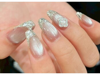 ネイルアンドアイラッシュスタジオ シュシュ(chouchou)/うるうるマグ・ガラスフレンチ