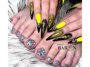 バロン 池袋店(BARON)/ラメ×黒フレンチ