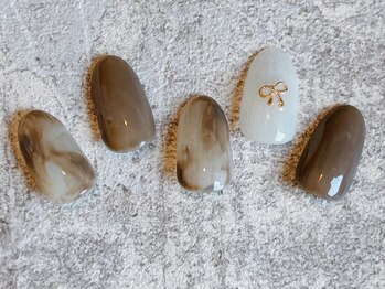 ネイルサロン エムズ(Nail Salon M's)/リボンが可愛いタイダイネイル