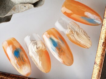 リネイル(Re nail)の写真/完全個室プライベートサロン★様々なシーンでも馴染む指先に！ワンカラーにちょっとのアクセントを★