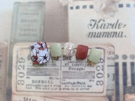 華やかお花ネイル