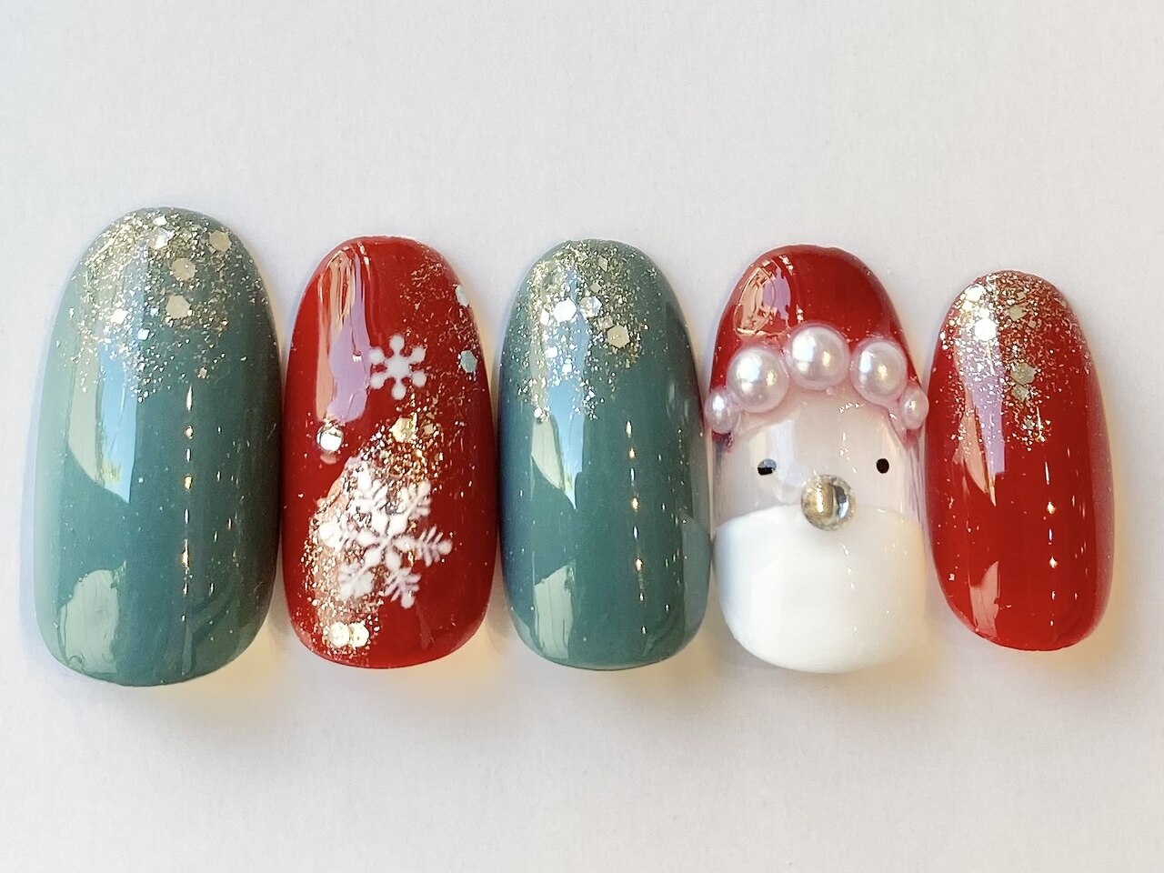 蓄光*クリスマス*ネイルパーツ*サンタさん* 蓄光*クリスマス*ネイルパーツ*サンタさん* 蓄光*クリスマス