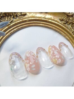 ピオニーネイル(peony nail)/グラデーションフラワー