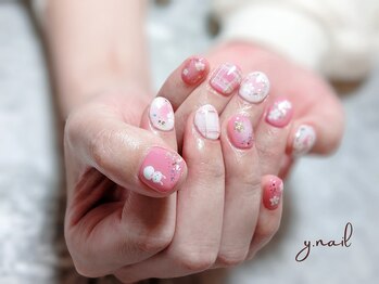 ワイネイル(Y.nail)/冬のうさだるまネイル