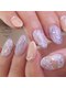 ピオニーネイル(peony nail)の写真/梅雨の季節に大人気の紫陽花。淡いパープルとホワイトで描く、しっとり幻想的なフラワーアートです。