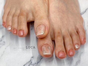 ネイルアトリエルカ(nail atelier LUCA)/W-862 大人上品フットネイル