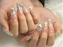 韓国風ロングネイル/大人可愛い