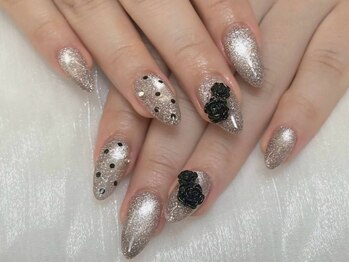 ドット×リボンネイル