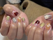 ラクネイル 浦和店(raku nail)/ブラウンうねうねネイル